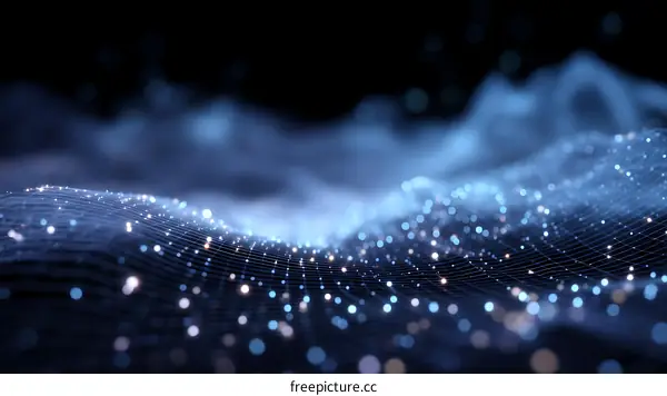 Abstract Network Digital Wave Landscape