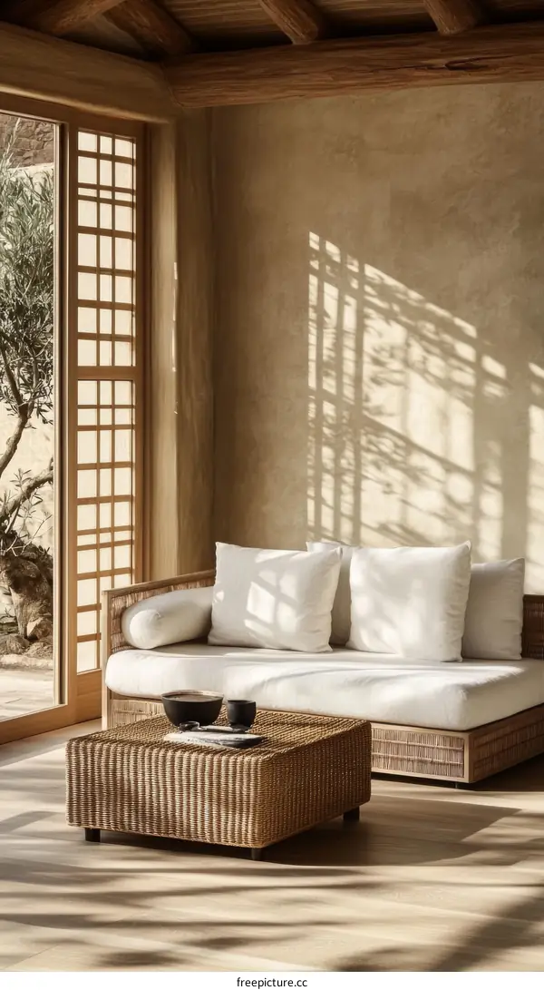 Modern Minimalist Living Room with Natural Light