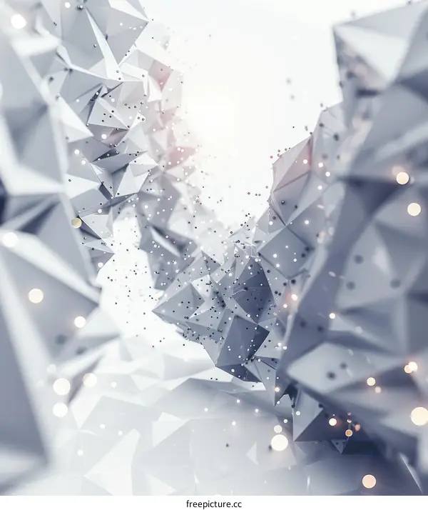 Abstract 3D rendering of chaotic polygonal structure