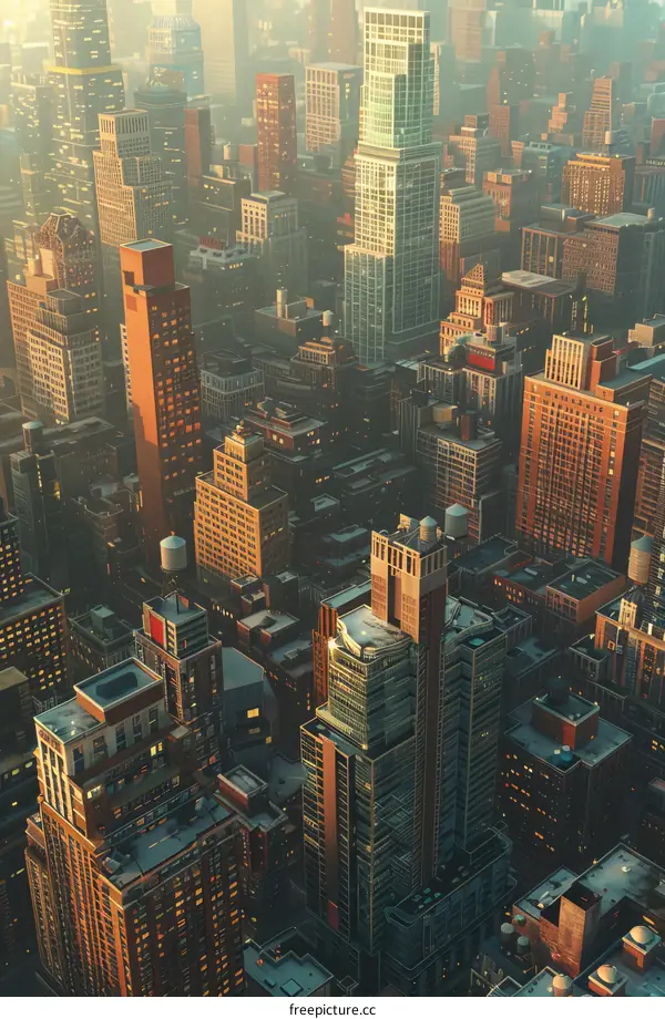 Towering Structures and Glass Facades: A Metropolis Skyline