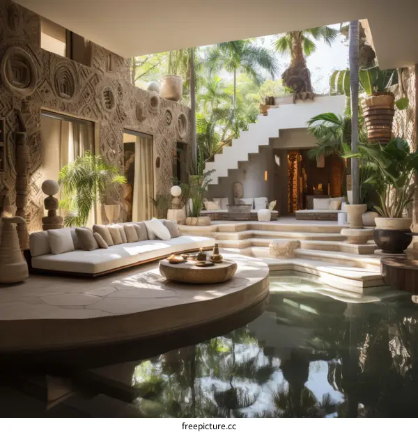 Stunning Indoor Swimming Pool Filled with Natural Sunlight