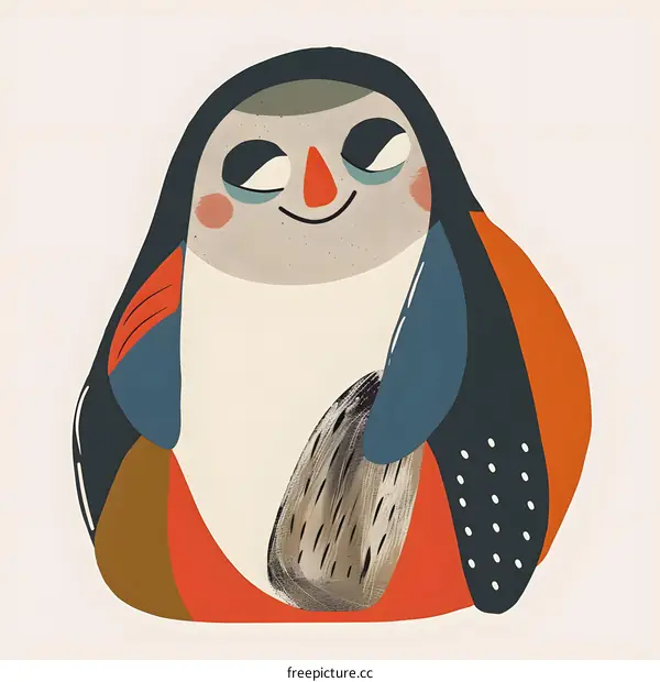 Abstract Colorful Illustration of a  Smiling Person