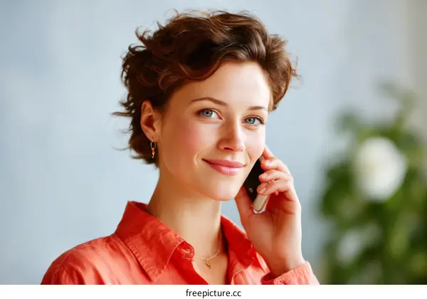 Woman Talking on the Phone Portrait