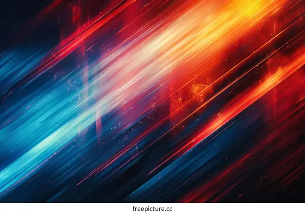 Colorful Light Streaks on a Dark Background