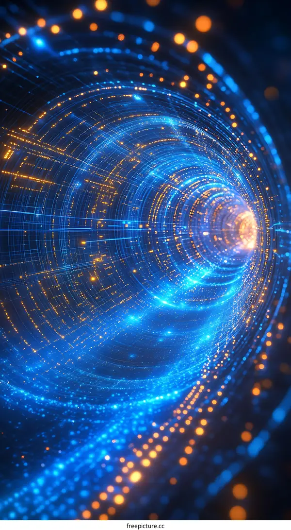 Abstract Digital Tunnel of Light and Energy