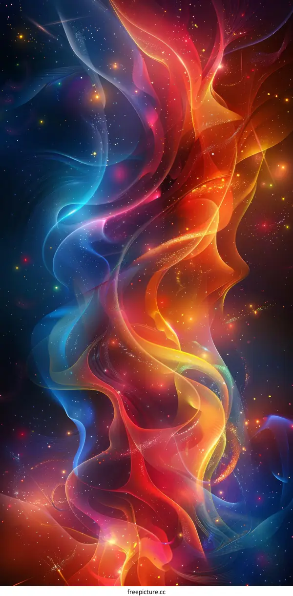 Celestial Tapestry: Nebula and Galaxy in Vibrant Hues