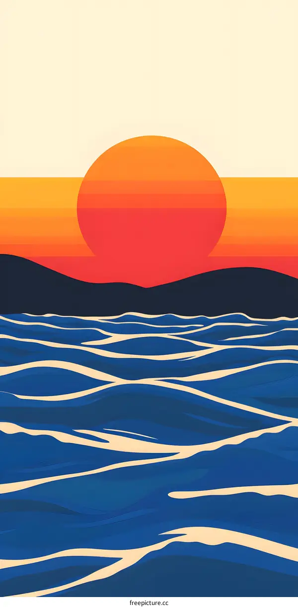 Abstract Sunset over Water