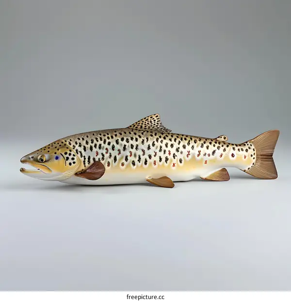 brown trout isolated on white background
