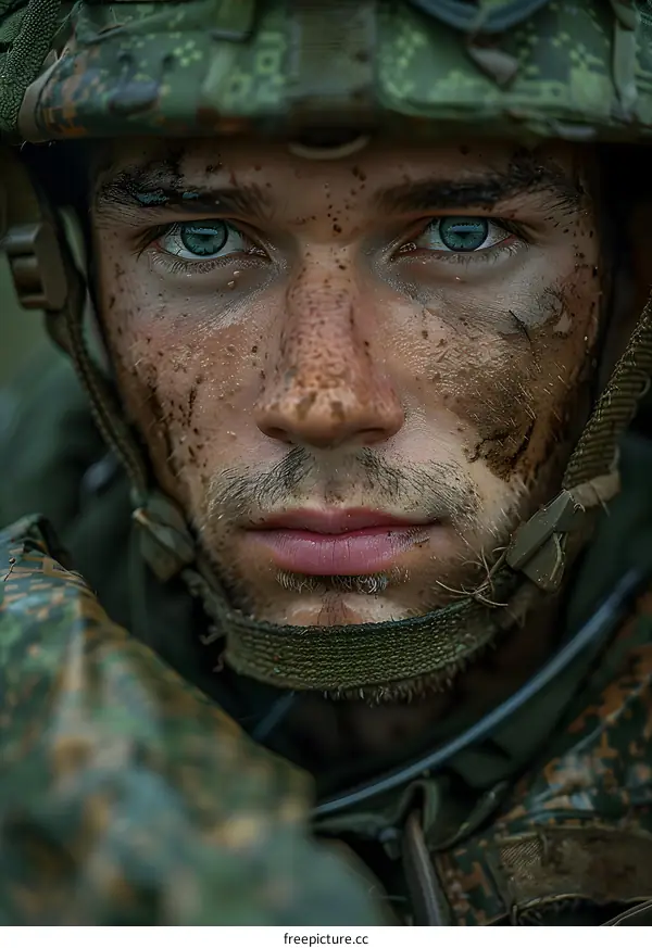 Portrait of a young soldier