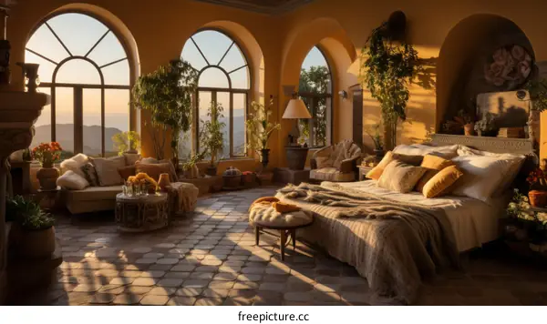 Designer’s Dream: Elegant Mediterranean Style Bedroom Interior