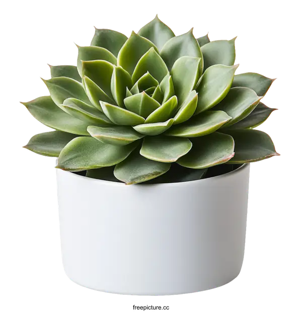 [Transparent Background PNG]Succulent Plant in White Pot Isolated