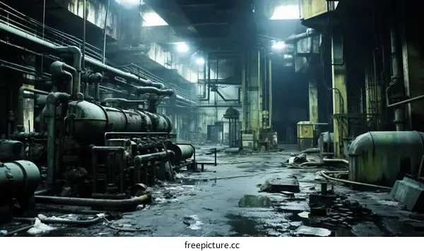 The factory is in ruins
