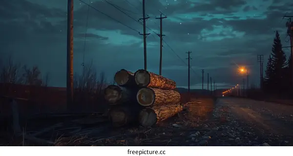 Nightfall on a Rural Road