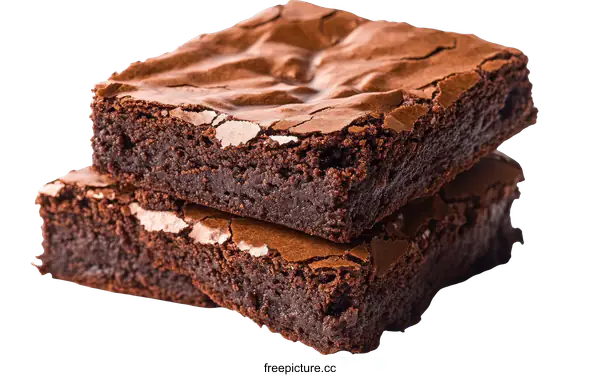 [Transparent Background PNG]Delicious Dark Chocolate Brownies Stacked