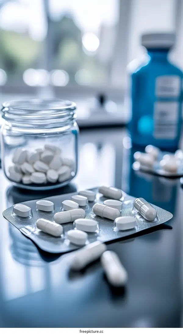 Medicine Pills in a Pharmacy Setting