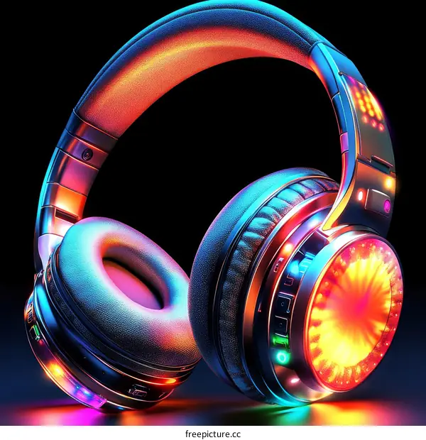 Colorful LED Headphones Artistic Design