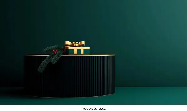 Emerald Green Christmas Gift Display Podium