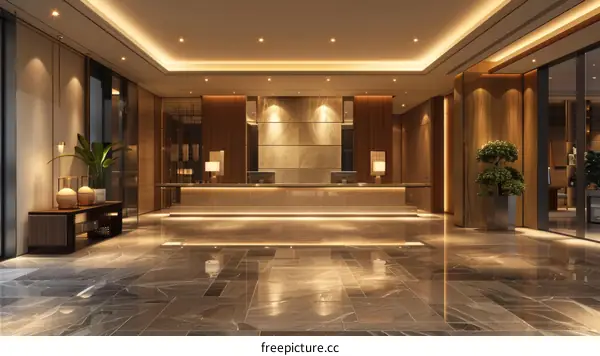 Luxury Hotel Lobby Interior with Modern Architecture