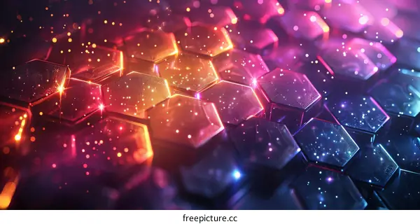 Glowing Hexagon Pattern Background