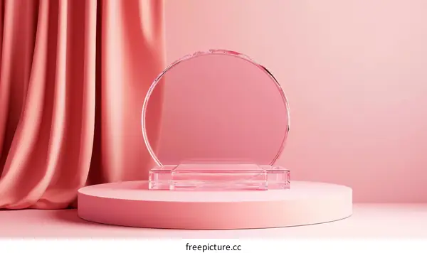 Pink Transparent Display Stage Illustration