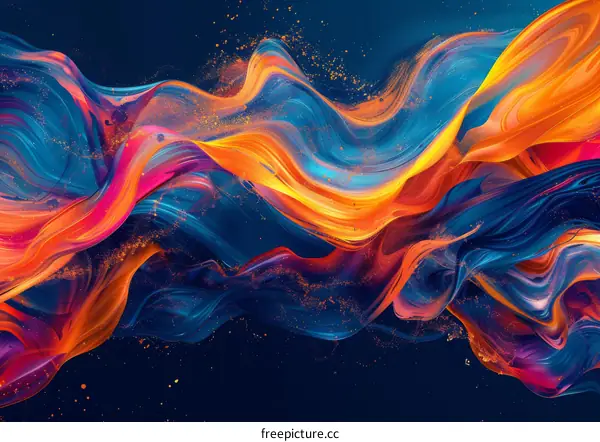 Abstract Colorful Flowing Liquid Art