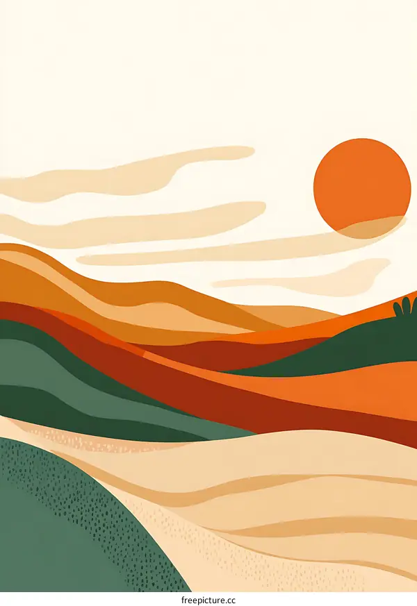 Abstract Landscape with Sunset