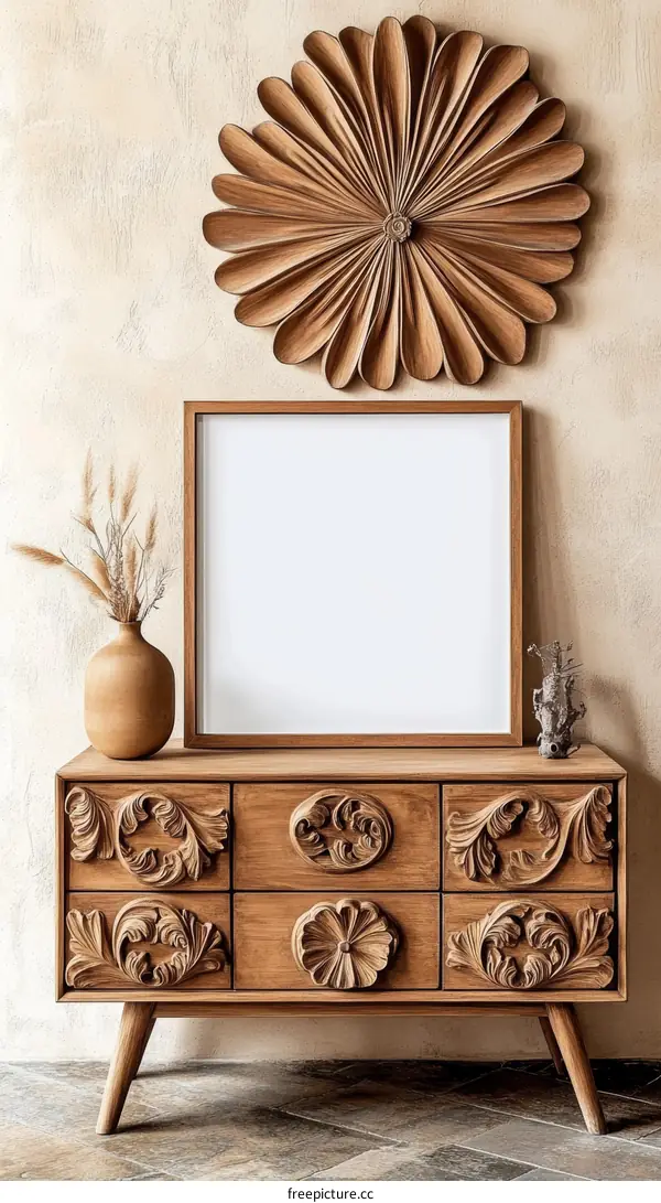 Carved Wooden Furniture and Wall Decor