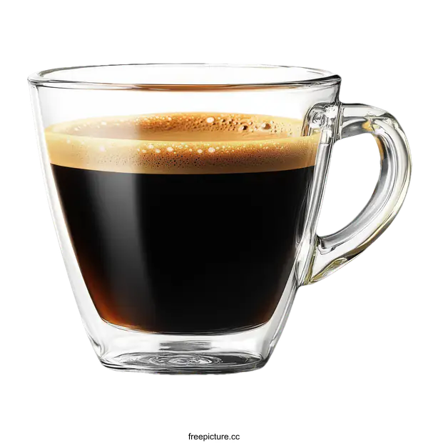 [Transparent Background PNG]Clear Glass Espresso Cup with Handle