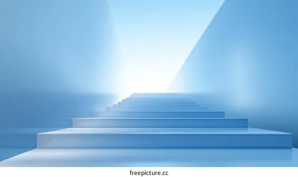 Abstract Light Blue Steps Pathway Illustration