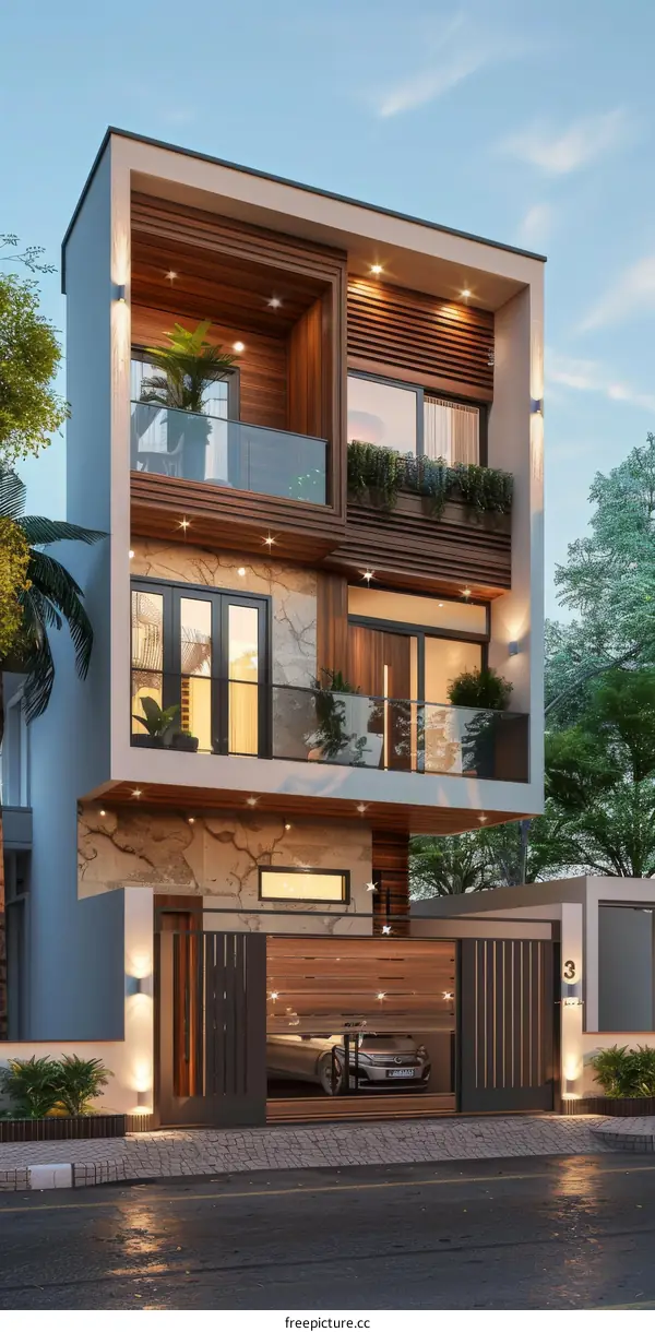 Modern Minimalist House Design Illustration