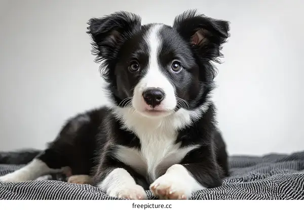 Adorable Border Collie Puppy Close-up