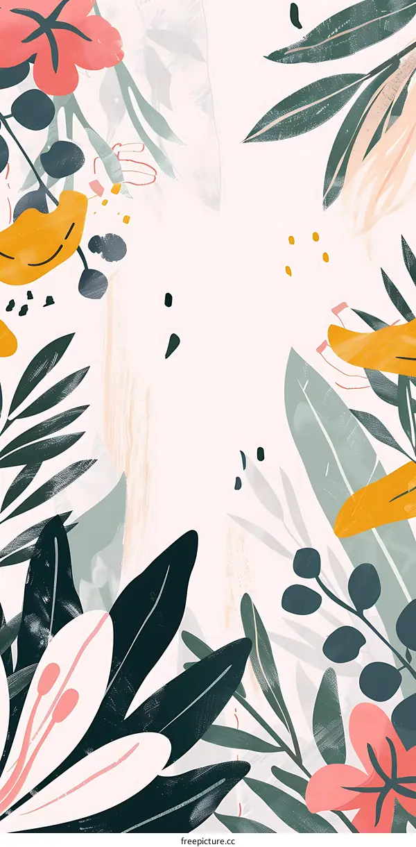 Tropical Floral Illustration Background