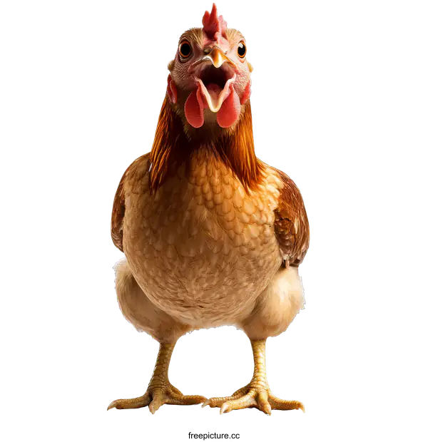 [Transparent Background PNG]Close-up of a Chicken with Open Mouth
