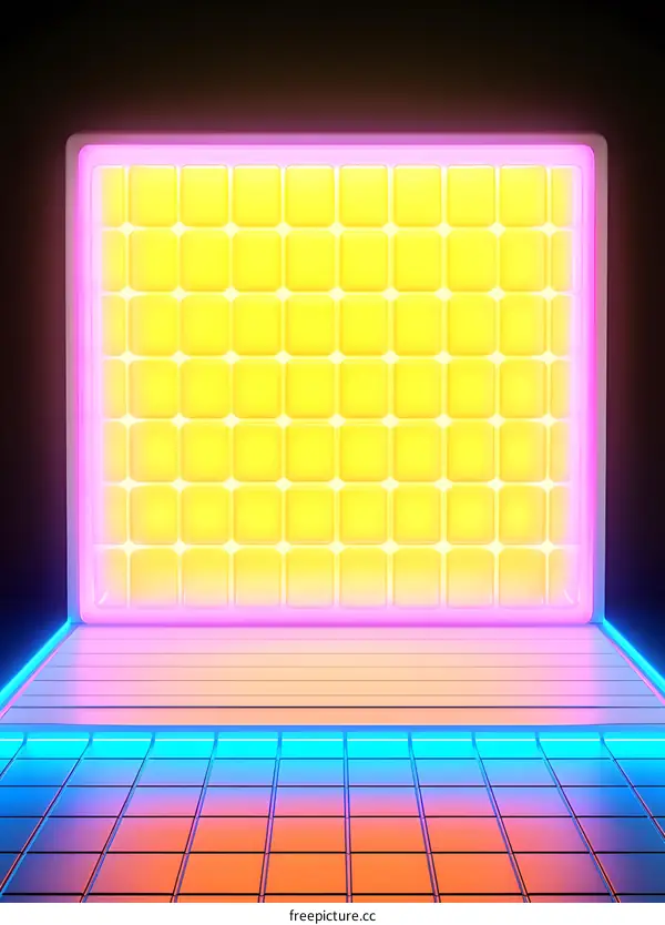Neon Lights Background with a White Panel