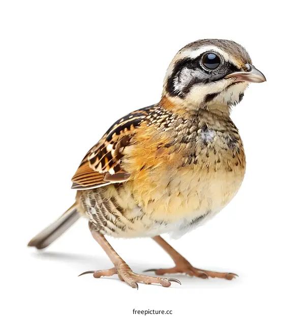 Bird standing on white background