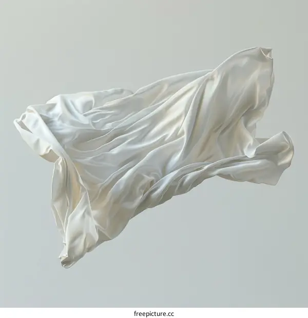 White cloth flying in the air