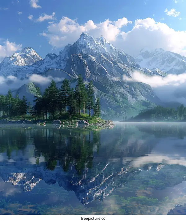 Serene Mountain Lake Reflection