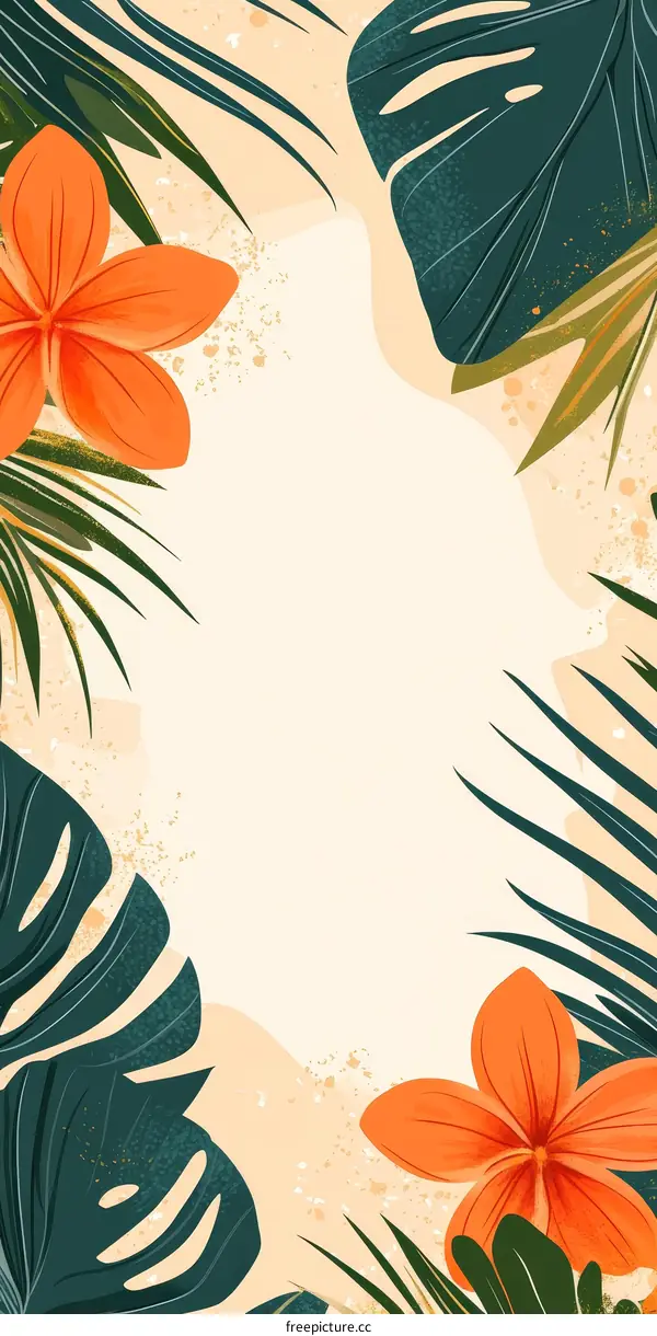 Tropical Floral Illustration Background Design