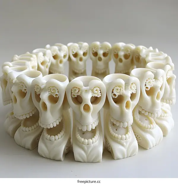 Carved Skull Bracelet