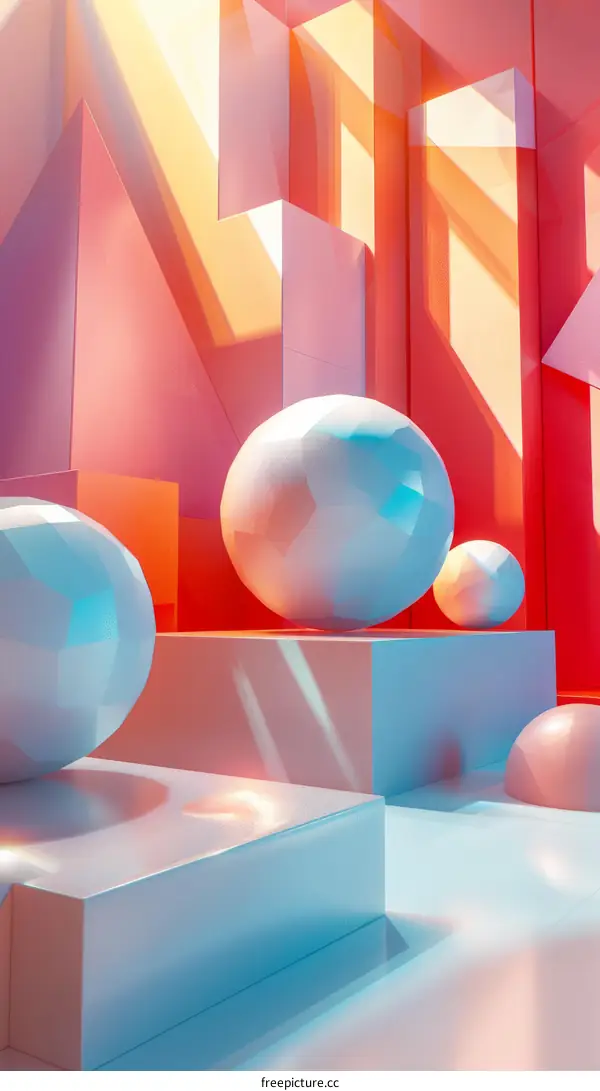 Pink and Blue Geometric Shapes