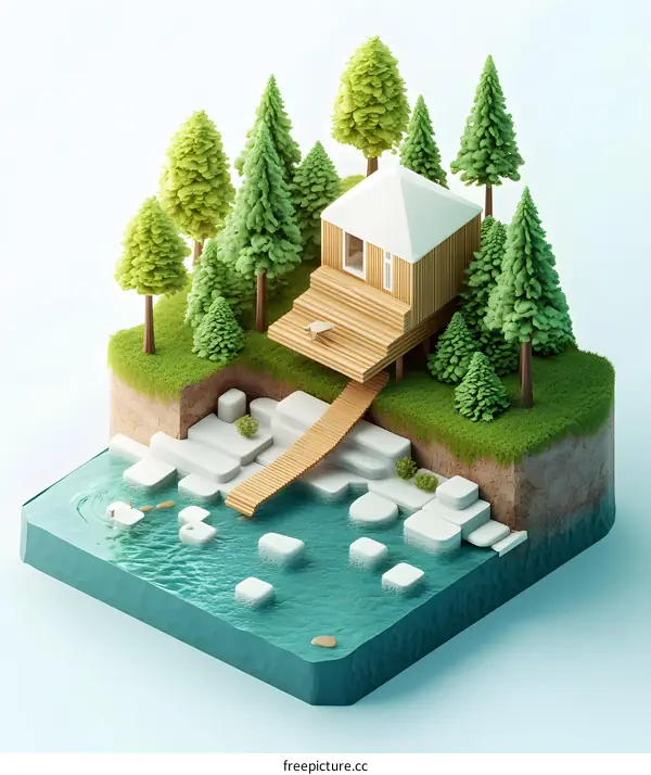 Minimalist Cabin in a Forest by the Sea