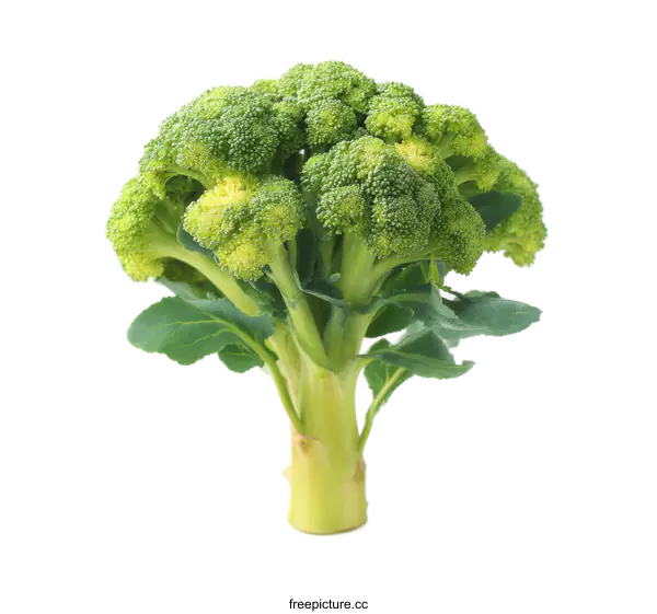 [Transparent Background PNG]Fresh Broccoli Head Isolated on White Background