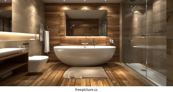Modern Wooden Bathroom Interior Design