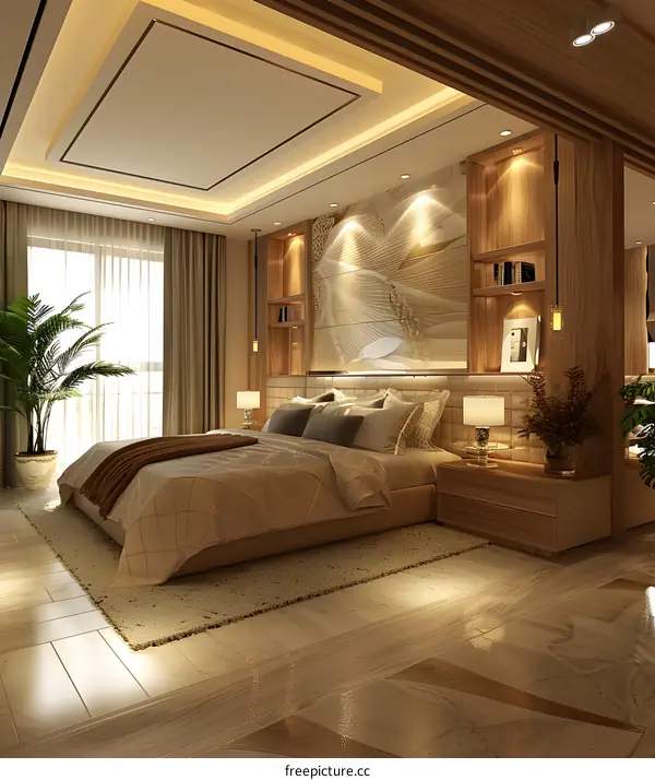 Modern minimalist style bedroom renderings