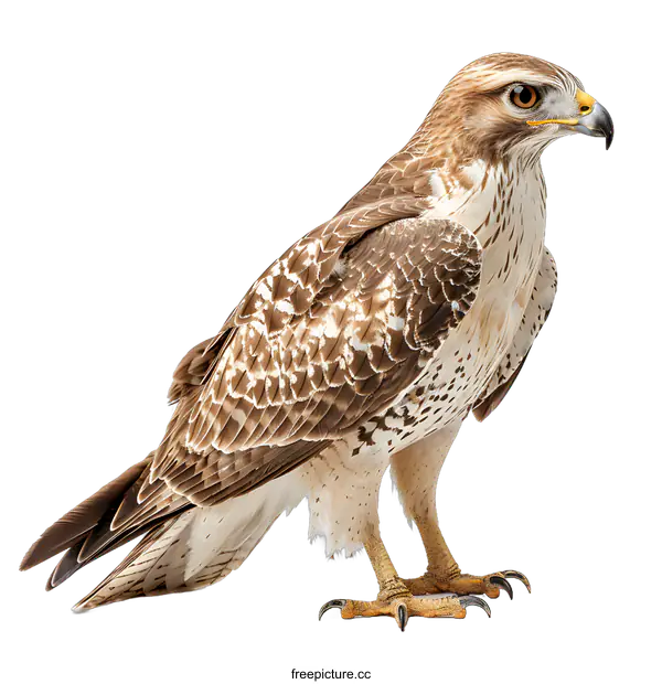 [Transparent Background PNG]Red-tailed Hawk on White Background