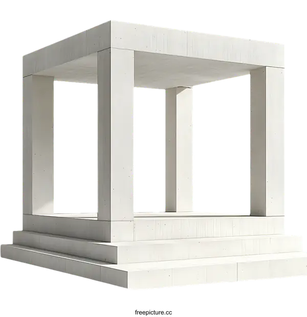 [Transparent Background PNG]Modern Concrete Structure Architectural Design