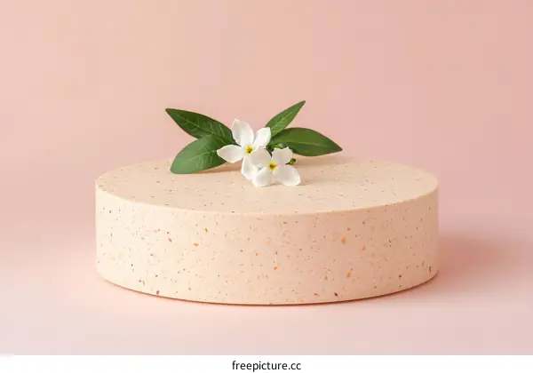 Elegant Pink Cake Display with Blossoms