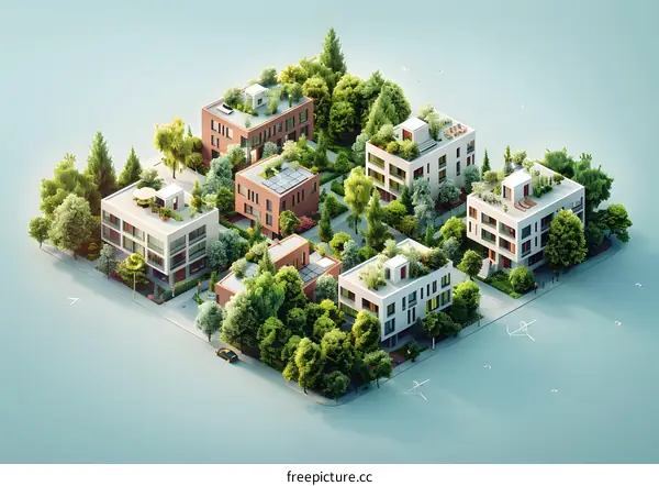 Green Eco Friendly Modern Apartment Buildings