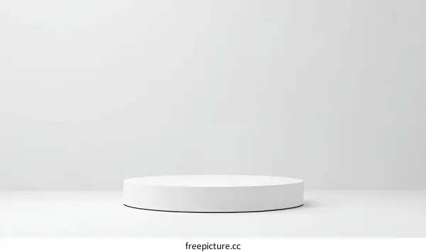 Minimalist White Round Stage Display