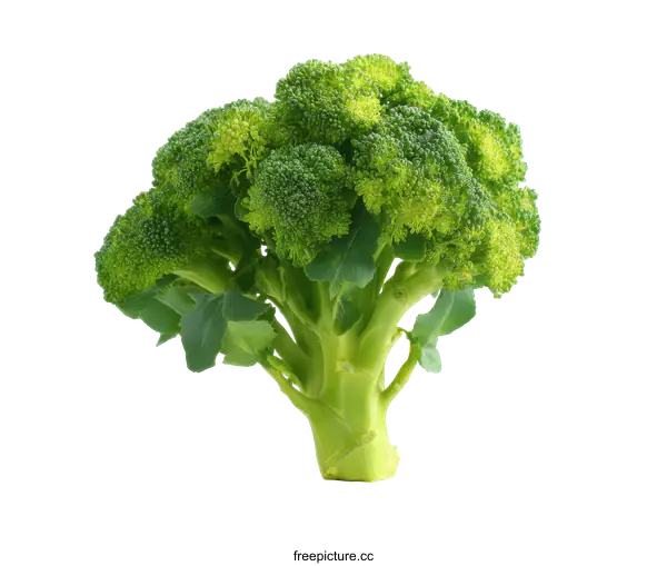 [Transparent Background PNG]Fresh Broccoli Head Close-up on White Background